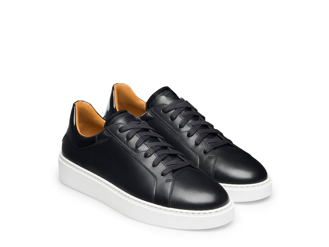 Jeffrey - DEEP BLACK LEATHER SNEAKERS