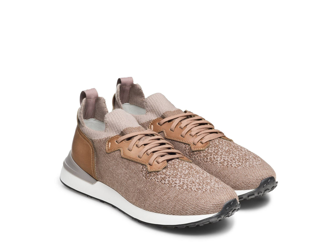 AMORE-10 - TAN MIX LEATHER SNEAKERS