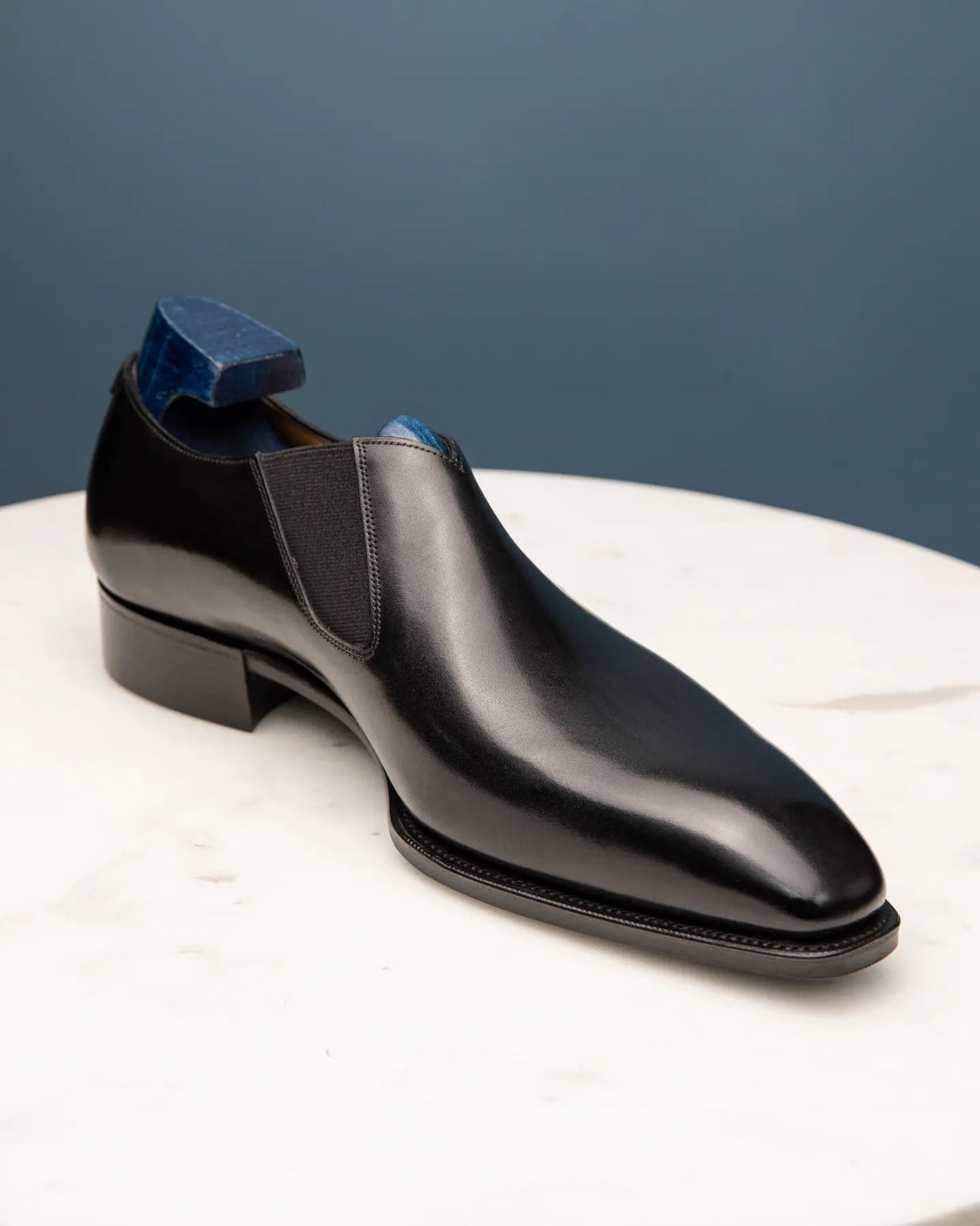 THE MATTEO - BLACK SLIP ON ON CALF LEATHER