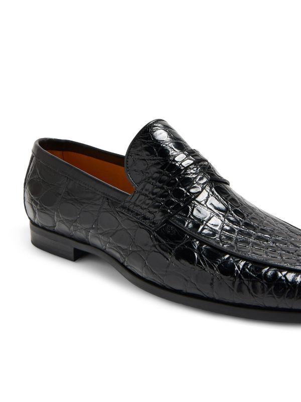 EMBROSSED | BLACK TEXTURE LEATHER LOAFER