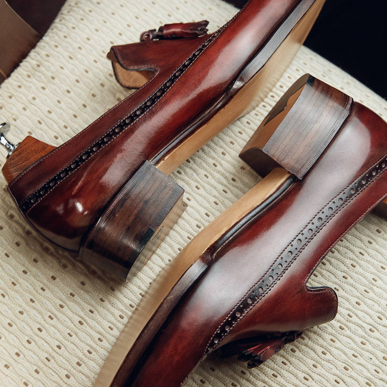 TASSEL LOAFERS BURGUNDY | PATINA FINISH