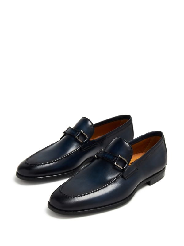 DAINOS | BLUE LEATHER LOAFERS With DUAL BUCKLES