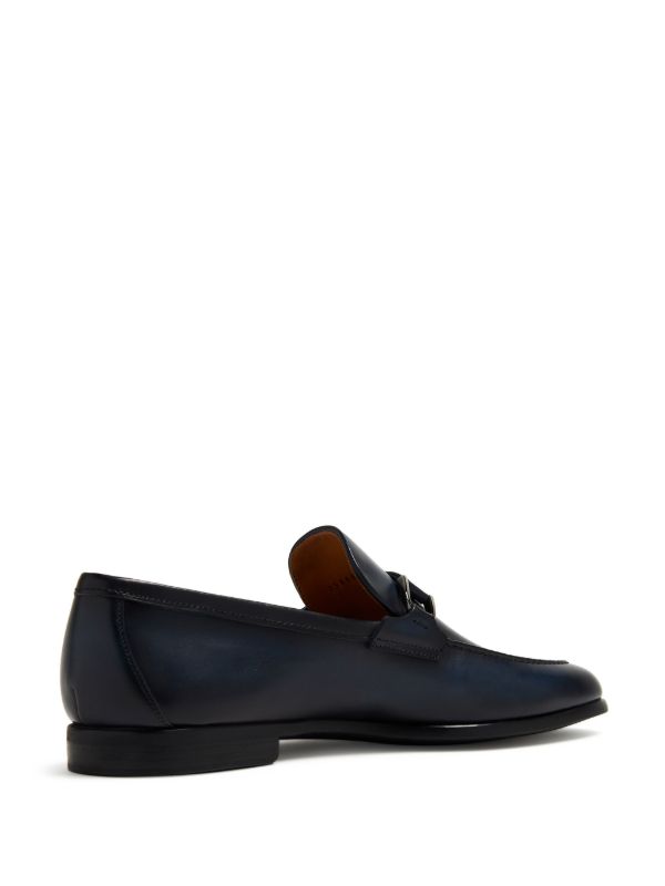 DAINOS | BLUE LEATHER LOAFERS With DUAL BUCKLES