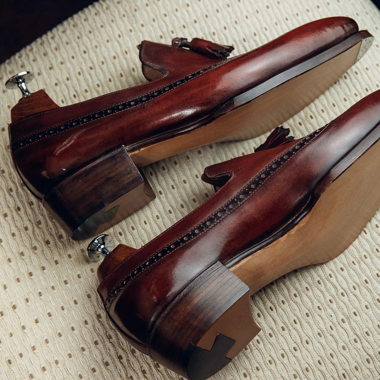 TASSEL LOAFERS BURGUNDY | PATINA FINISH