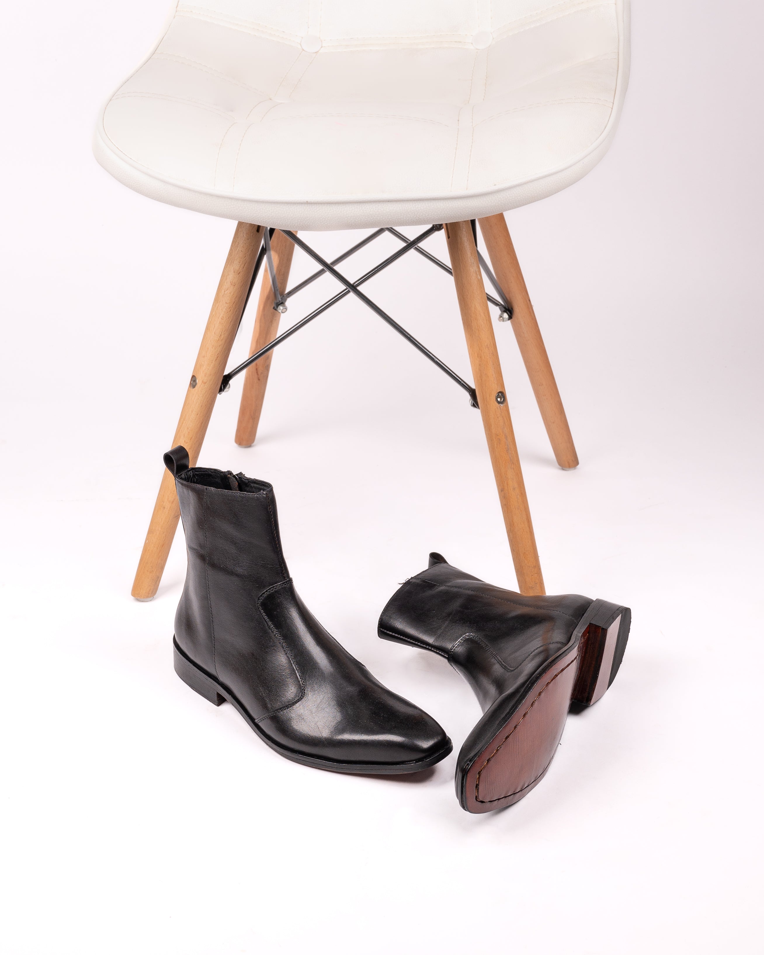 DARK BLACK - ZIP UP BOOTS