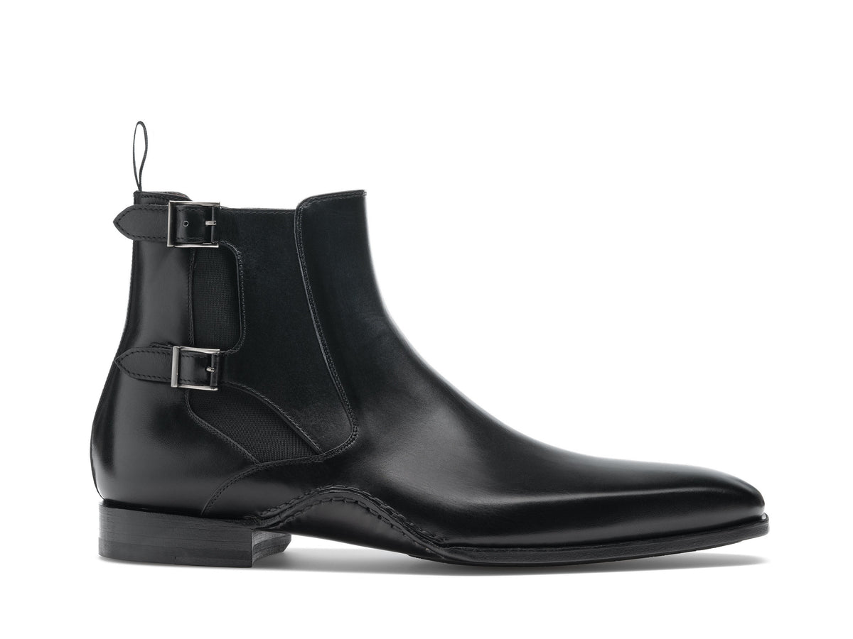 Men’s Custom Scarpe Di Bianco Monk Strap Chelsea Boots Black Leather DiBianco-  main image 3