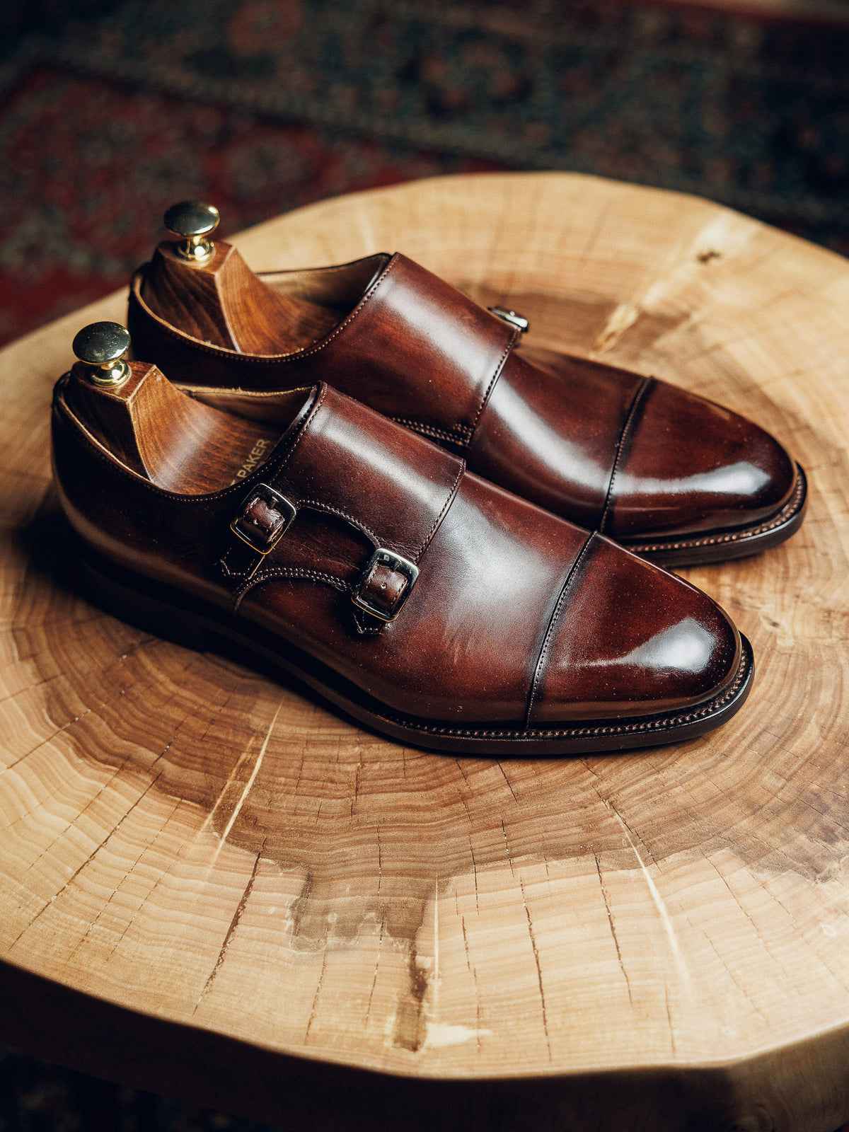 ED117 | BROWN CAP TOE DOUBLE MONK