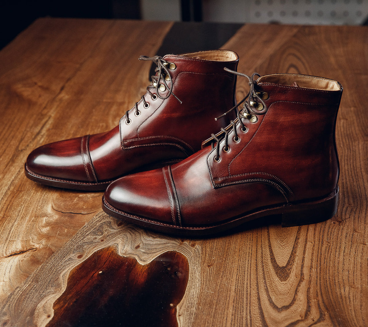 ED213 | BURGUNDY DERBY BOOTS