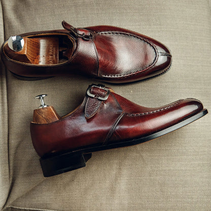BURGUNDY SINGLE MONK | PATINA FINISH