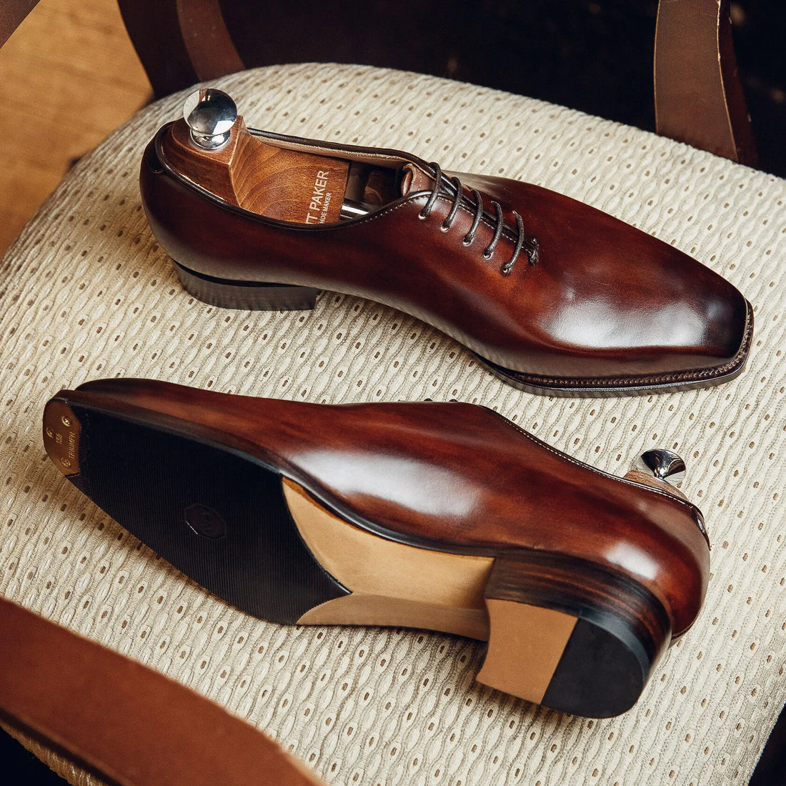 RED BROWN METAL TOE OXFORDS | PATINA FINISH
