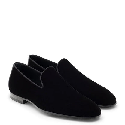 LUXURY BLACK VELVET SLIP ON