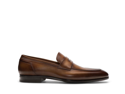 BROWN APRON TOE PENNY LOAFERS