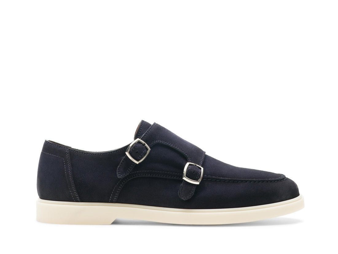 NAVY SUEDE LEATHER MONKSTRAPS
