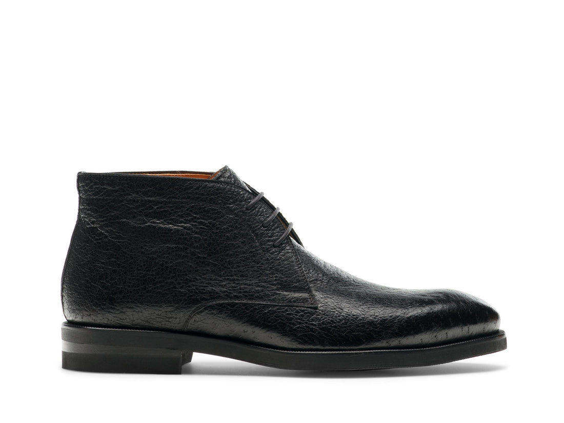 CHUKKA BOOTS | BLACK MILLED LEATHER