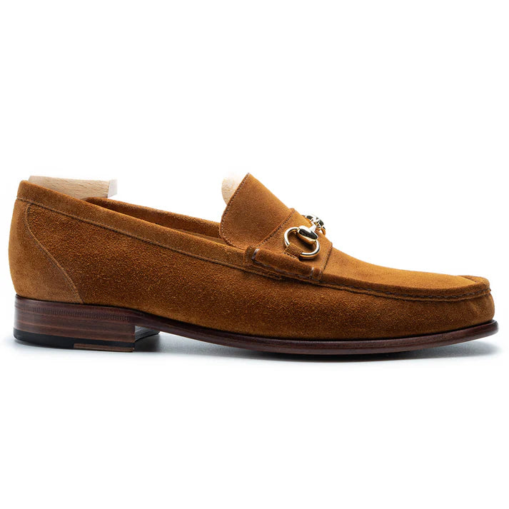 KINOWA | TAN SUEDE HORSEBIT LOAFERS