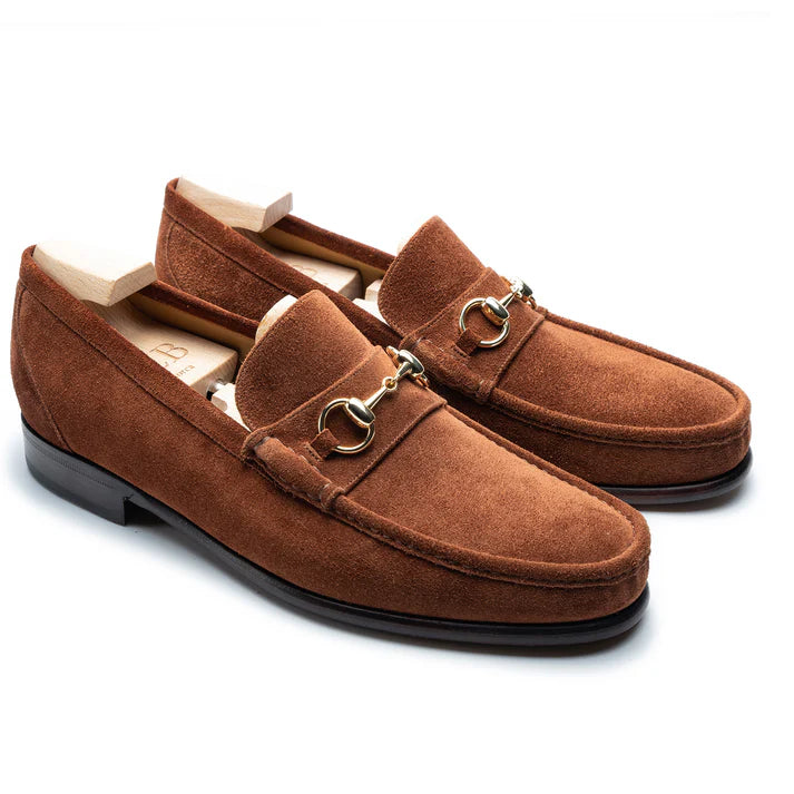 KINOWA | FAWN SUEDE HORSEBIT LOAFERS