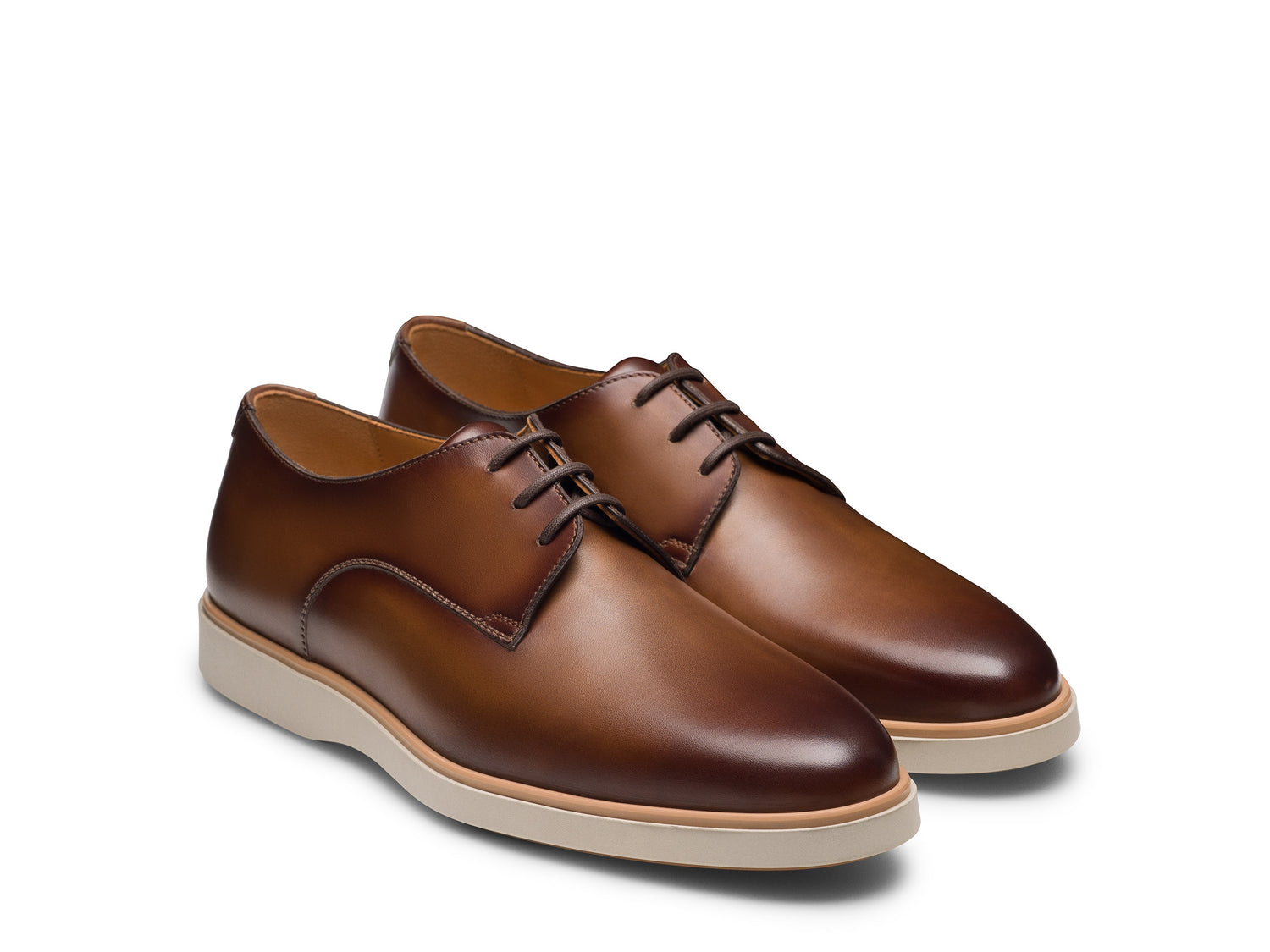 DARK TAN SHADE LEATHER DERBY LACEUPS