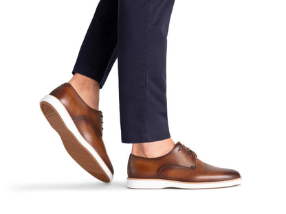 DARK TAN SHADE LEATHER DERBY LACEUPS
