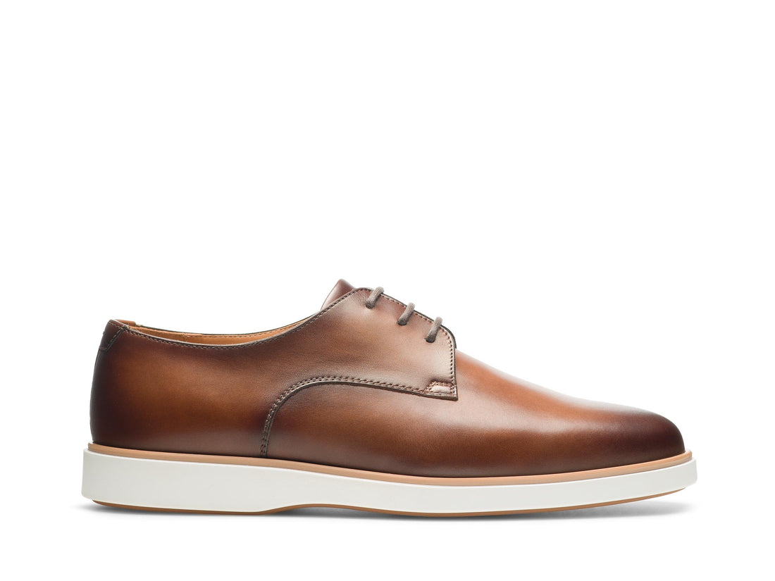 DARK TAN SHADE LEATHER DERBY LACEUPS