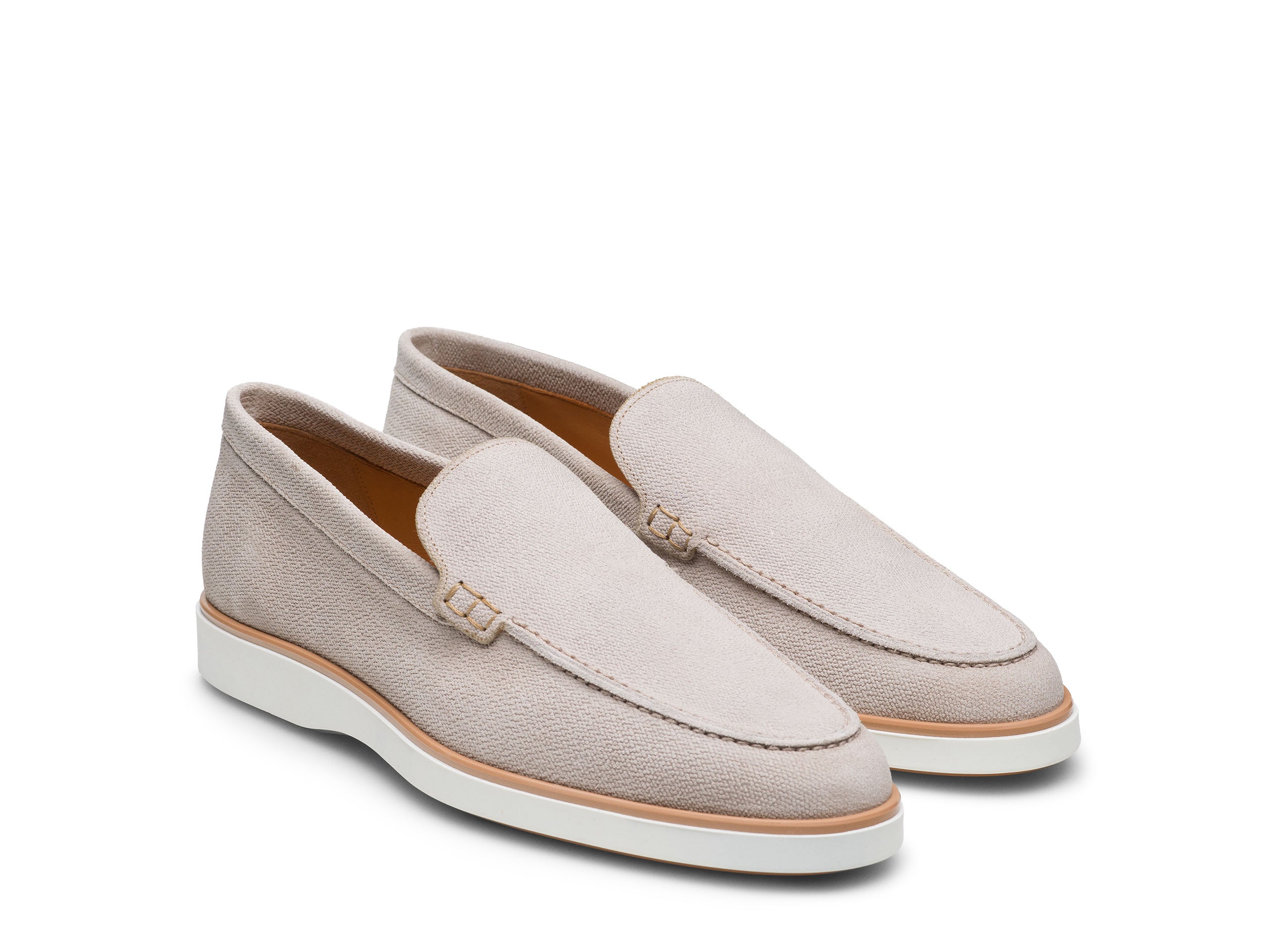 SAND SUEDE HYBRID APRON TOE LOAFERS