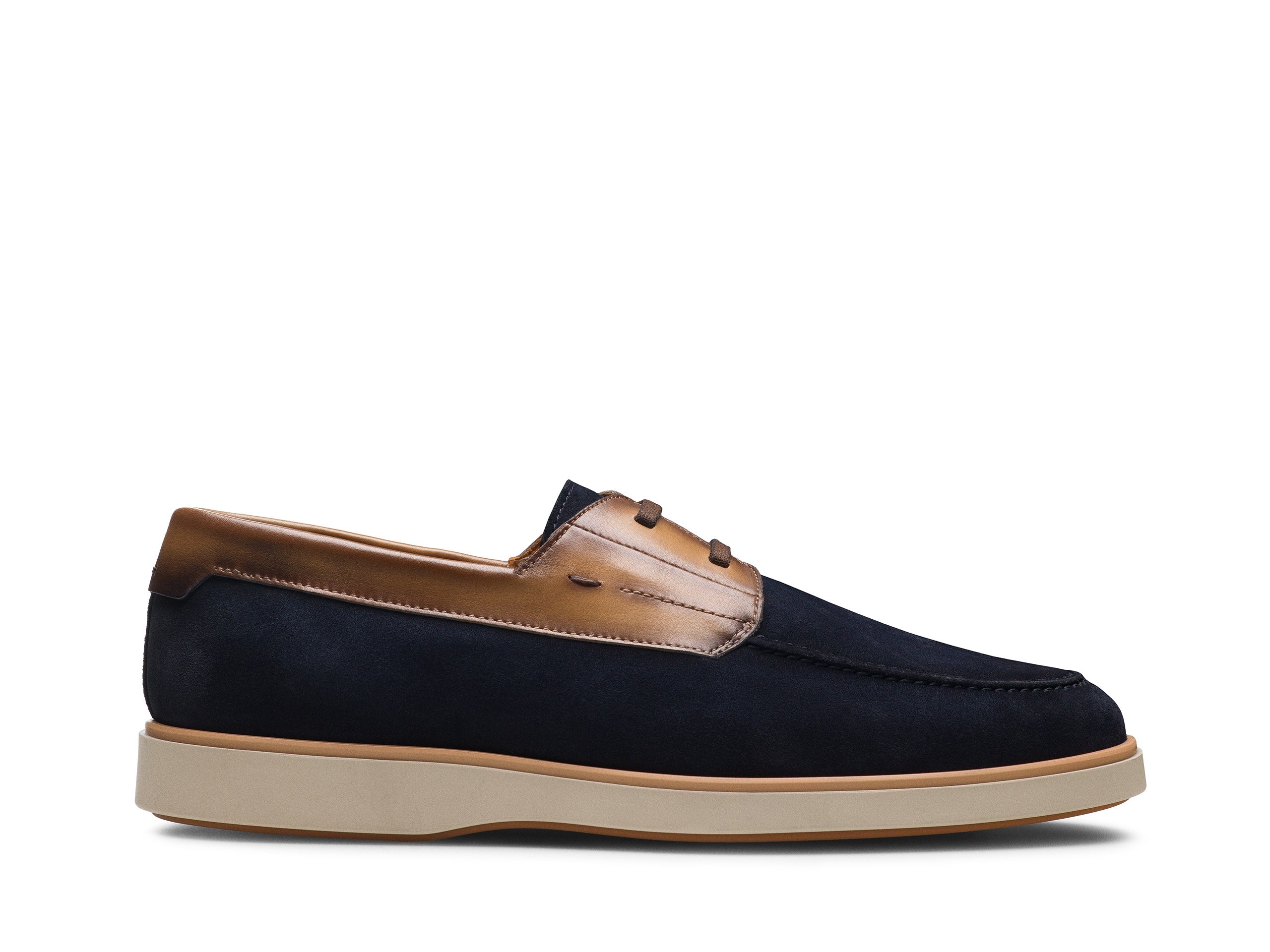 BLUE WITH TAN LACES SUEDE LOAFERS