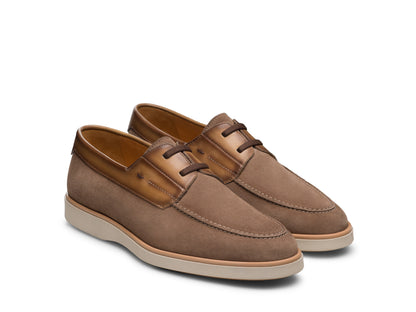 SAND WITH BROWN  LACES SUEDE LOAFERS
