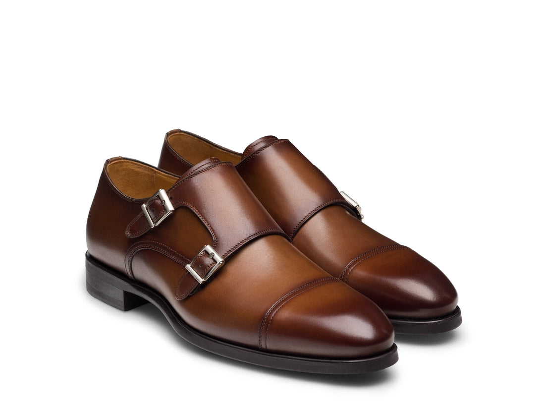 LUKAS | TAN LEATHER MONKSTRAPS