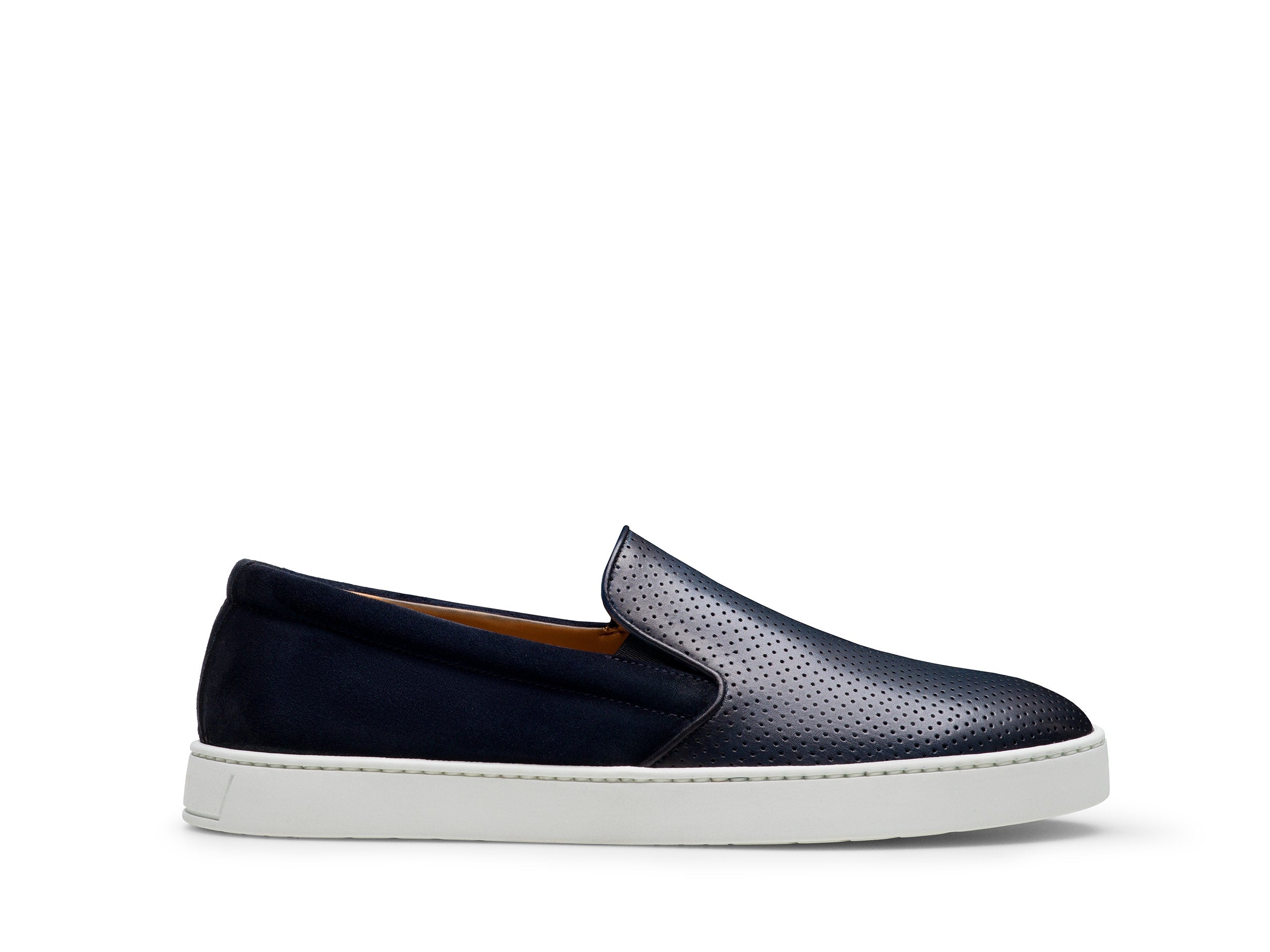 BLUE LEATHER HYBRID ELASTIC LOAFER SNEAKERS