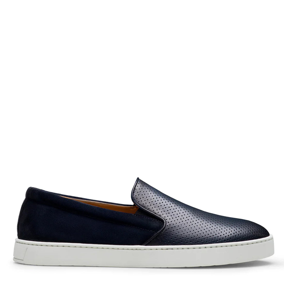 BLUE LEATHER HYBRID ELASTIC LOAFER SNEAKERS