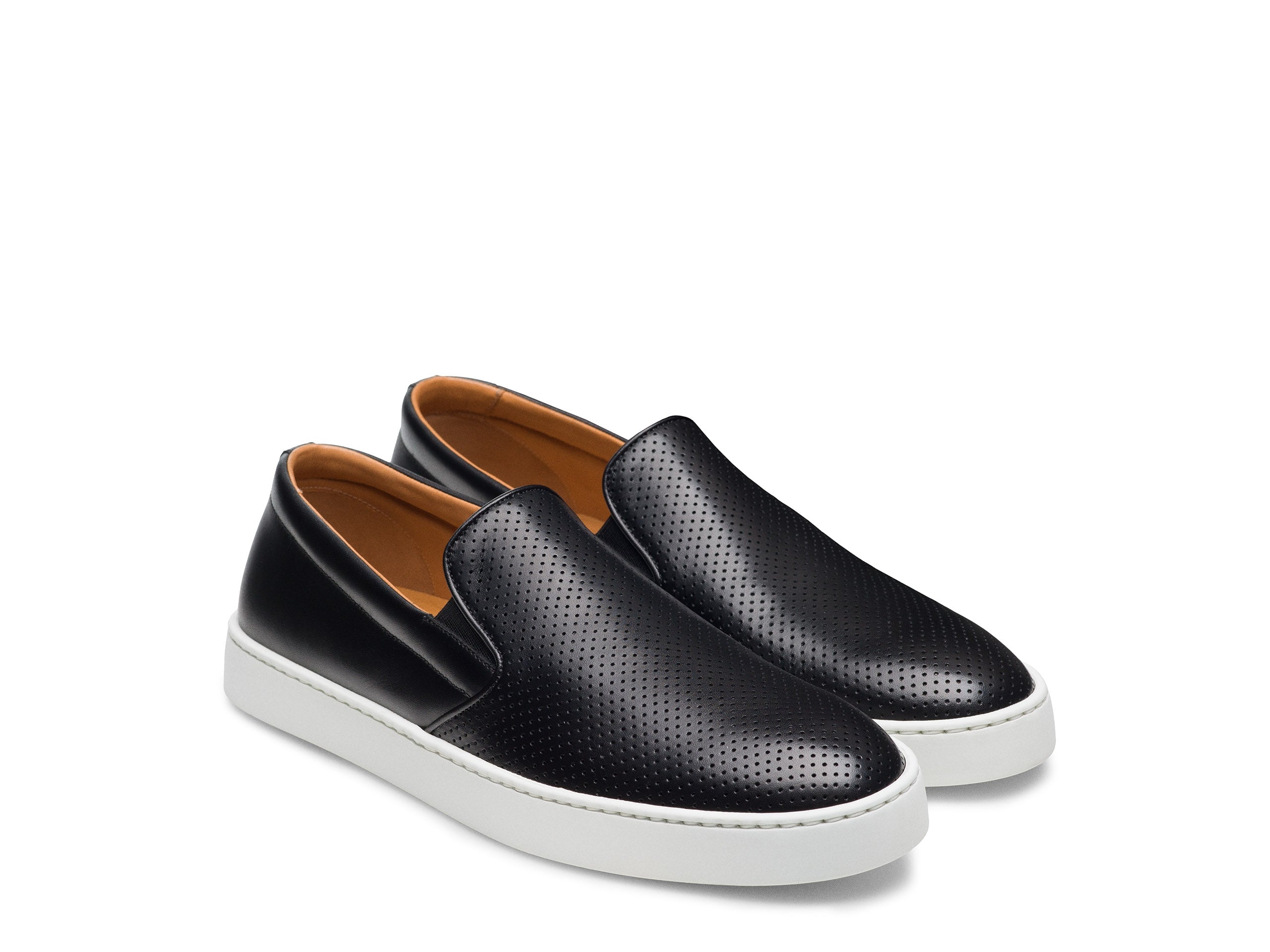 BLACK LEATHER HYBRID ELASTIC LOAFER SNEAKERS