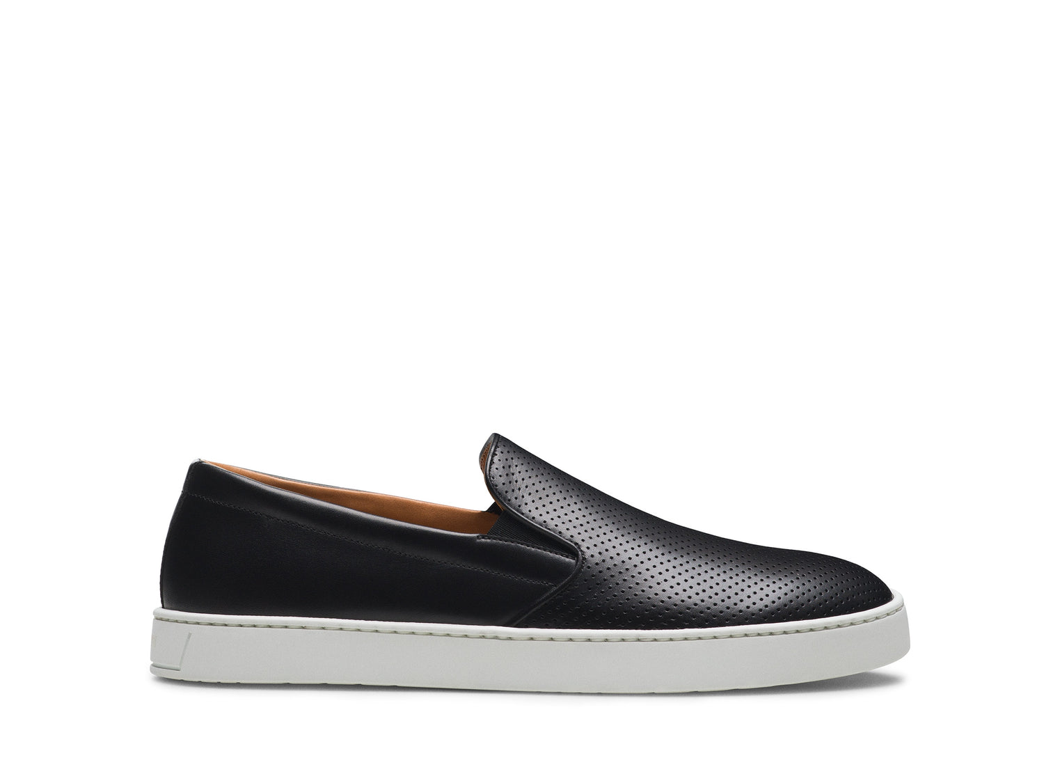 BLACK LEATHER HYBRID ELASTIC LOAFER SNEAKERS