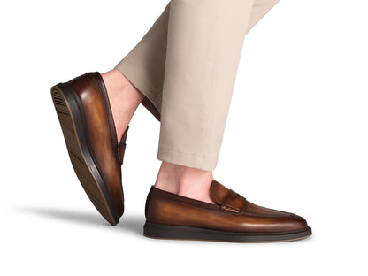 DARK BROWN HYBRID PENNY LOAFERS