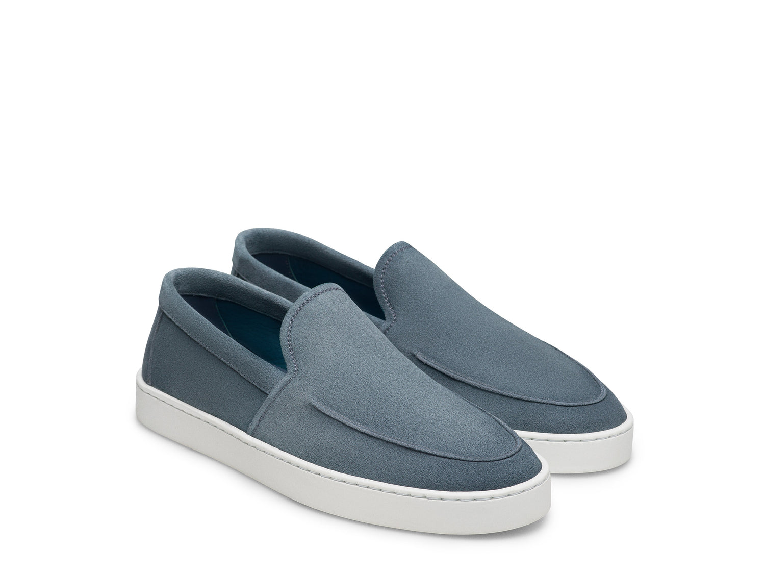 SKY BLUE SUEDE SLIP-ON SNEAKER LOAFERS