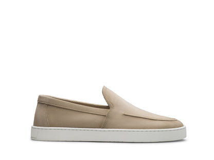 SAND SUEDE LEATHER SLIP-ON SNEAKER LOAFERS