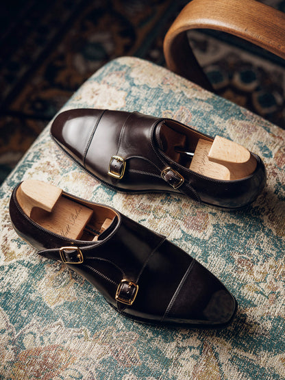 ED186 | BROWN CAP TOE DOUBLE MONK