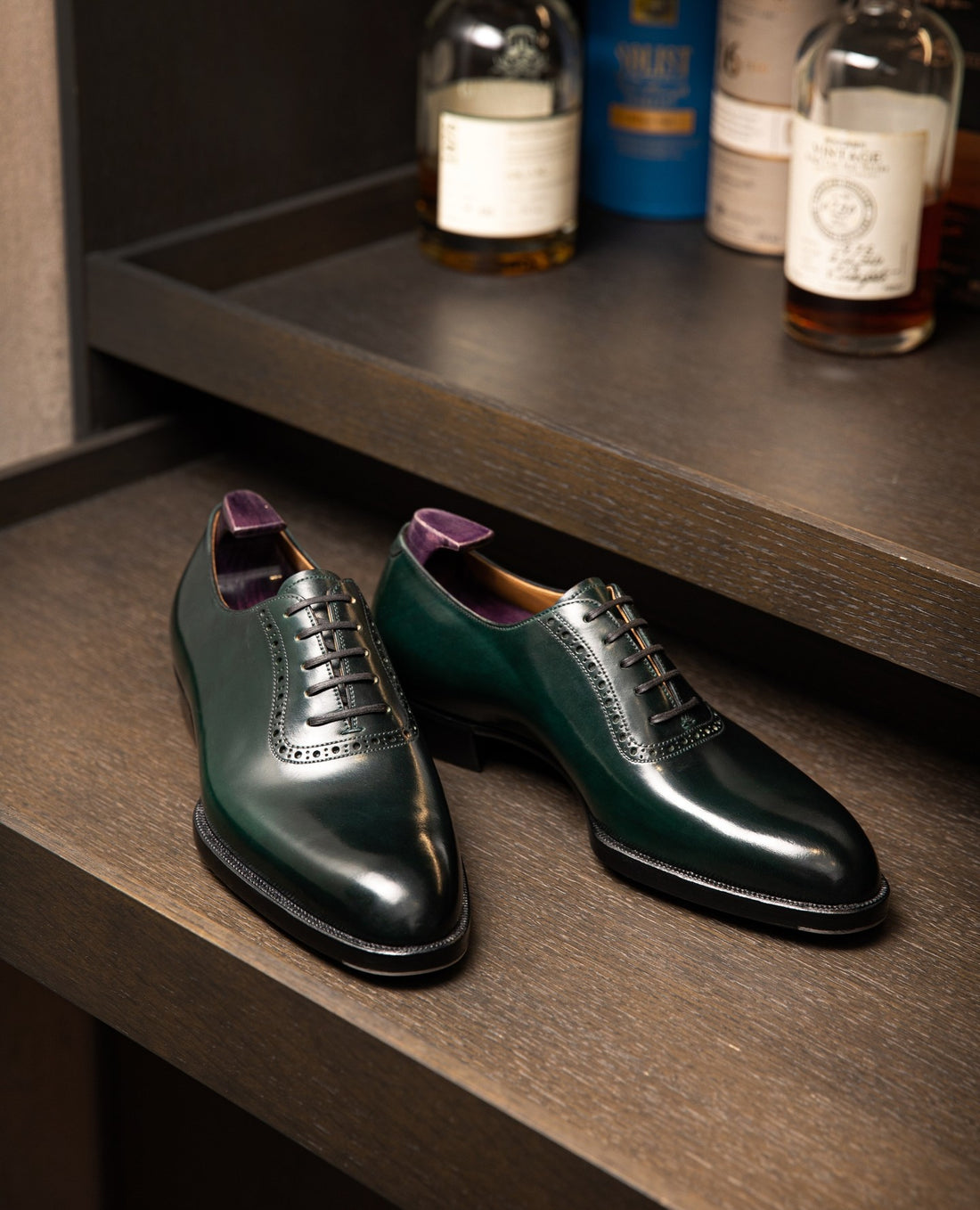 Olive Patina leather Brogues
