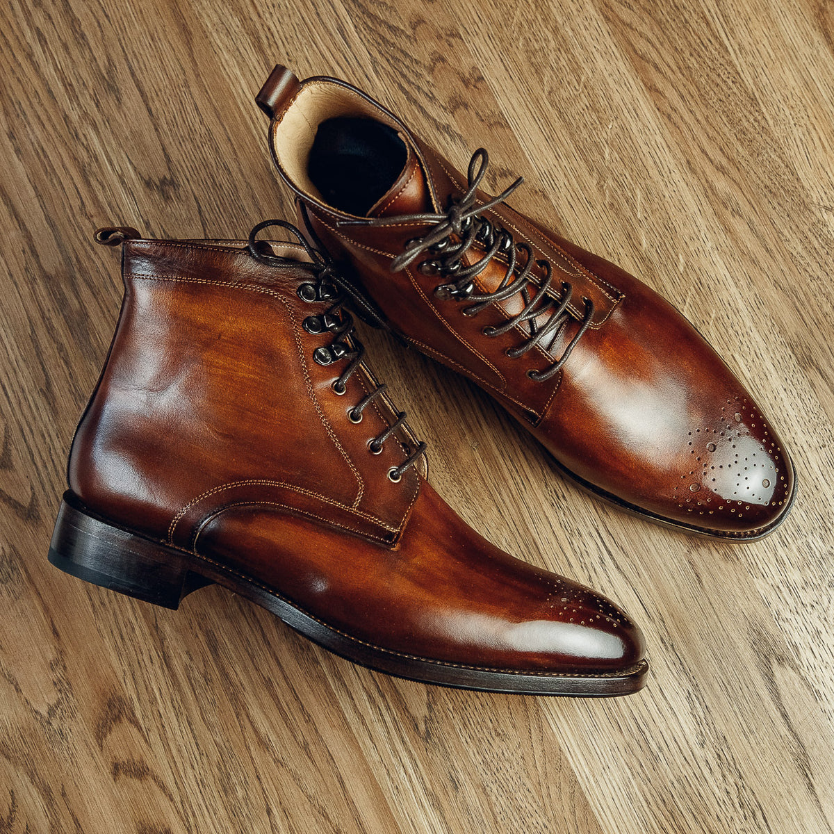 ED211 | COGNAC DERBY BOOTS