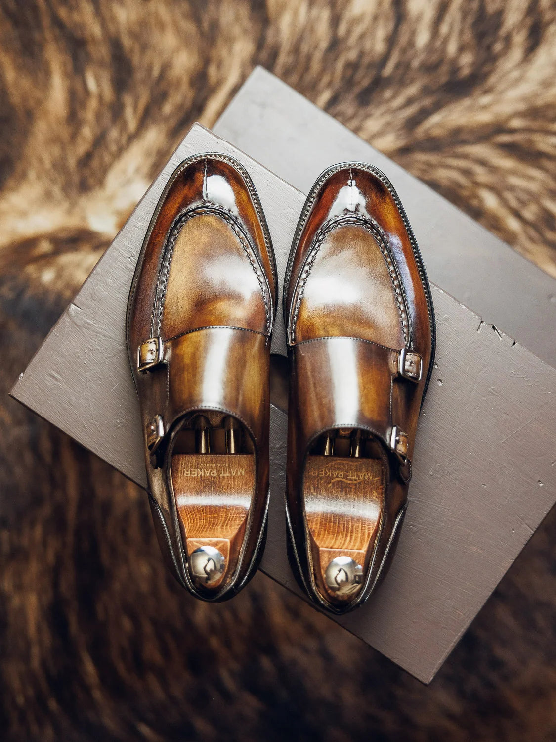 OLIVE SPLIT DOUBLE MONK | PATINA FINISH