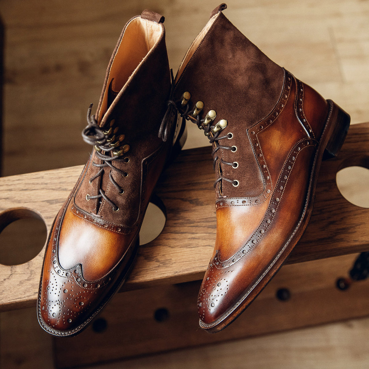 ED217 | BROWN COMBINATION BOOTS
