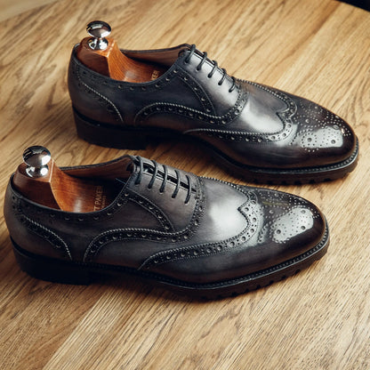 ED155 | GREY BROGUE OXFORDS