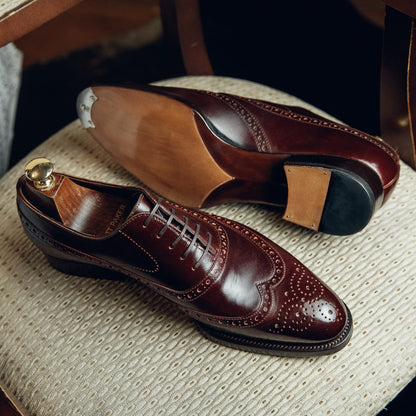 ED174 | BURGUNDY METAL TOE BROGUE