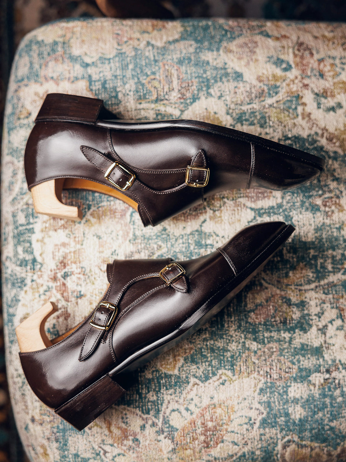 ED186 | BROWN CAP TOE DOUBLE MONK
