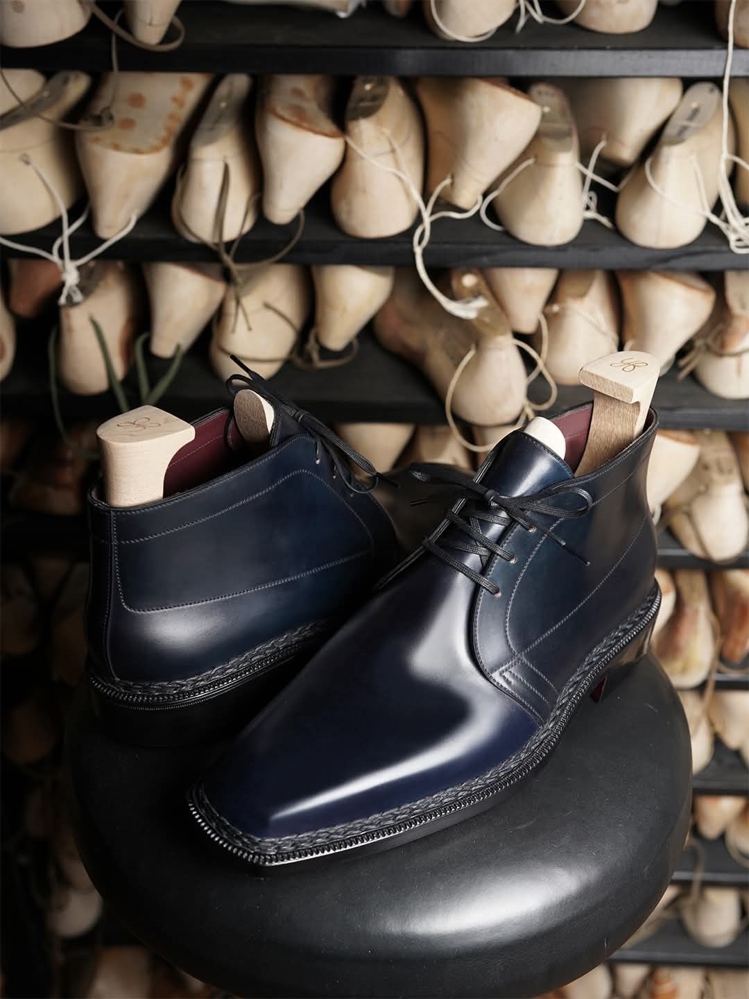 NAVY BLUE LACES CHUKKA BOOTS