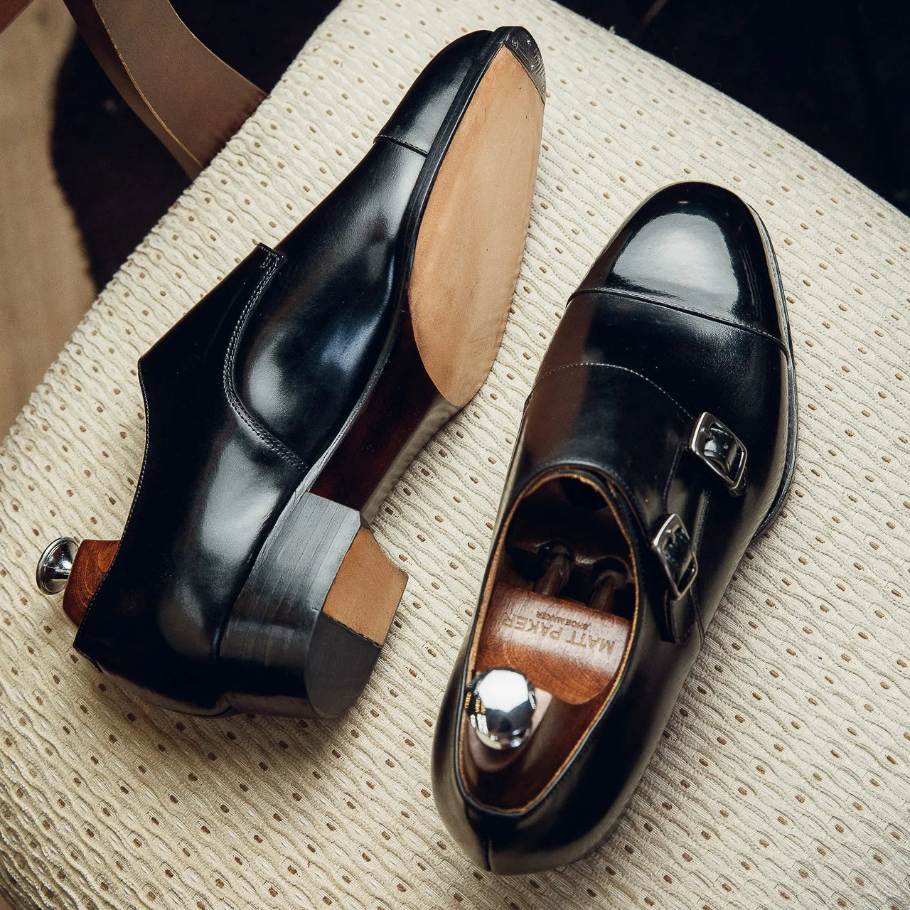 BLACK DOUBLE MONK METAL TOE | PATINA FINISH