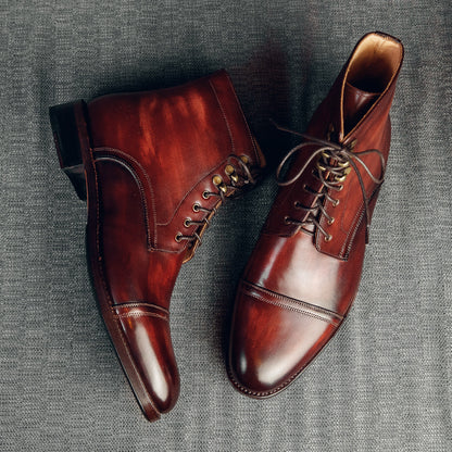ED213 | BURGUNDY DERBY BOOTS