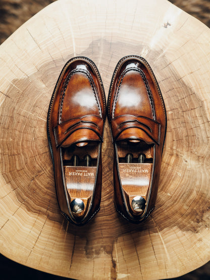 COGNAC PENNY LOAFERS | PATINA FINISH
