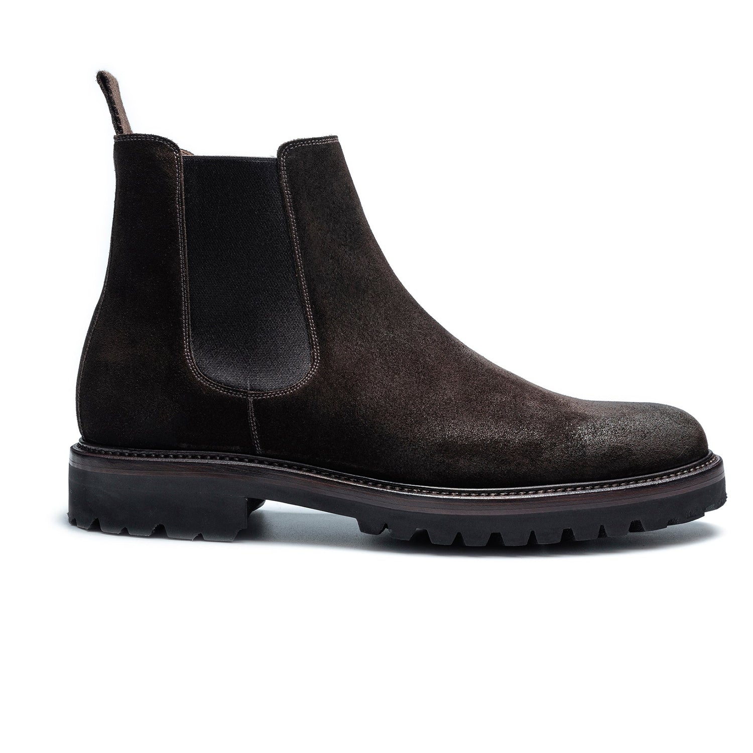 COMFORTABLE | CHOCOLATE SUEDE CHUNKY CHELSEA BOOTS