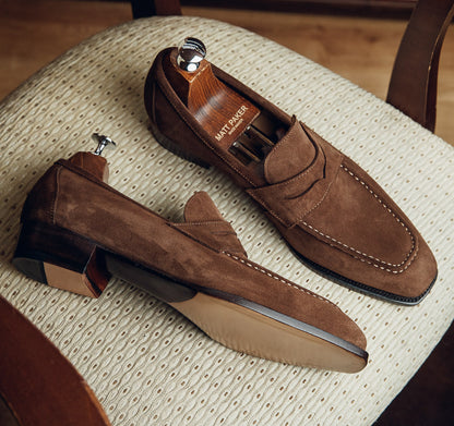 BROWN PENNY LOAFER | PATINA SUEDE