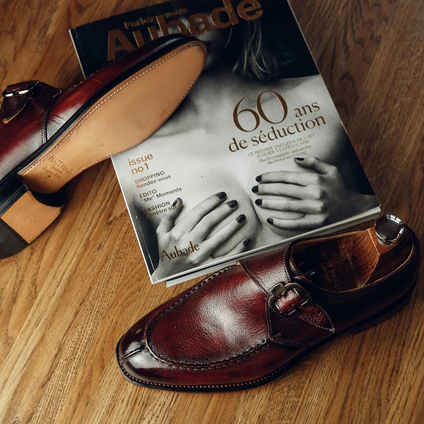 BURGUNDY SINGLE MONK | PATINA FINISH