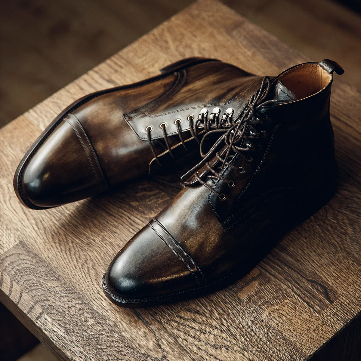 ED202 | PIANO WALNUT DERBY BOOTS